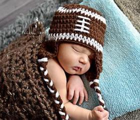 Crochet Football Hat, Newborn Football Hat, Football Hat, Baby Boy Hat, Toddler Hat